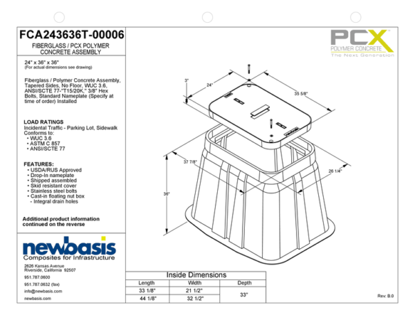 Polymer Concrete Vault Technical Image