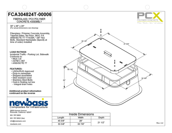Polymer Concrete Vault Technical Image