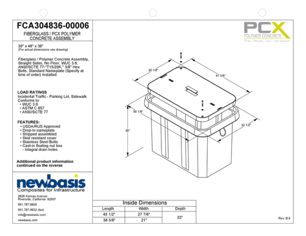 Polymer Concrete Vault Technical Image