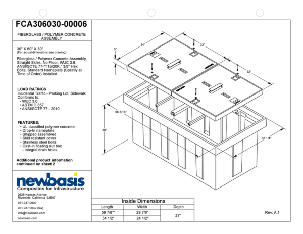 Polymer Concrete Vault Technical Image