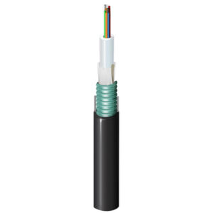 BAGU12QA008BK - Outdoor OFC CLT (jelly filled) : GLASS YARNS+CST+Single PE Jacket with Steel Wire Embeded, 8F, G652.D