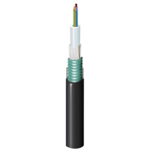 BAGU12QA012BK - Outdoor OFC CLT (jelly filled) : GLASS YARNS+CST+Single PE Jacket with Steel Wire Embeded, 12F, G652.D