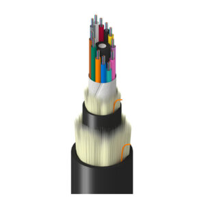 TT-SLD-144-LXN - Transit, In+Outdoor, MLT, OS2, 144f, Dry Tubes 2.5mm, RP Dbl Jkt, Blk, LSZH, OFNG-ST1