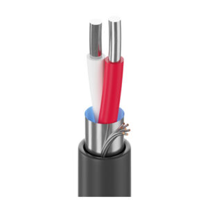 1115A - Type JX Thermocouple, 1 Pr #16 Sol, FEP Ins Wht, Red, OS, Blk FEP Jkt, 300V PLTC CL2P 200C SUN RES