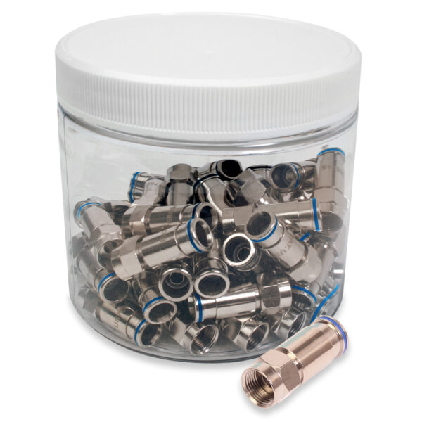 Quest Technology F (Male) Compression Connectors - 75 Ohm - Rg-6 Quad - 50/Jar COM-1306-50J - Quest