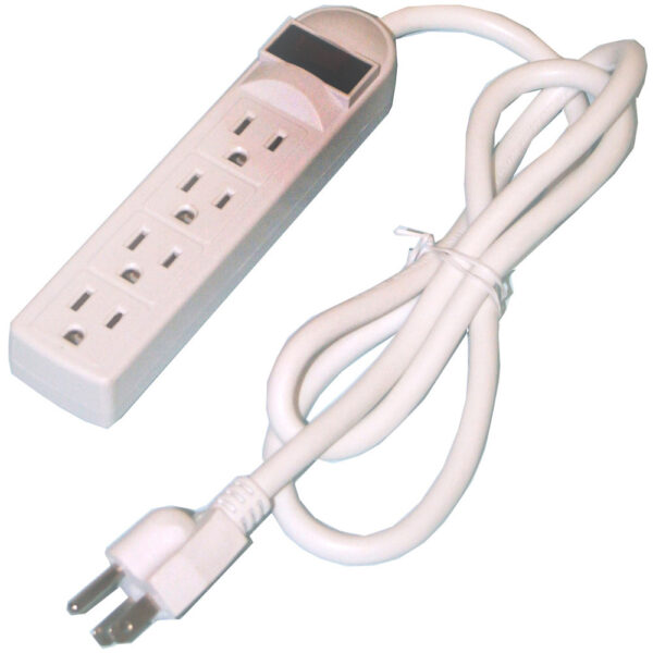 Quest Technology Surge Strip - White - Etl - 4-Outlet + 4Ft. Cord EPD-1304 - Quest