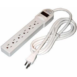 Quest Technology Surge Strip - White - Etl - 6-Outlet + 6Ft. Cord EPD-1306 - Quest