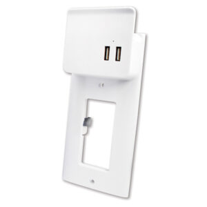 Quest Technology Wall Plate W/ Dual Usb Charging - White - Etl - Décor Style EPD-3128 - Quest