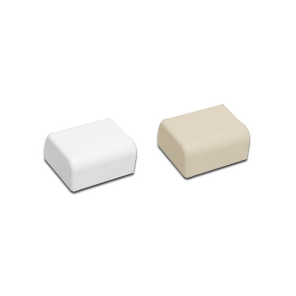Quest Technology End Cap Raceway Accessory - 1'' - White - 2 Pk FEC-72412 - Quest