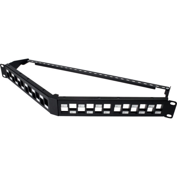 Quest Technology Unloaded Staggered Patch Panel W/ Manager - 24-Port - 1U - Angled NBP-6224 - Quest