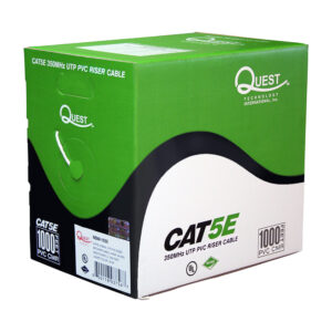 Quest Technology Cat5E Pvc Riser - Utp 350Mhz Network Cable - 1000 Ft - White NBW-1058 - Quest