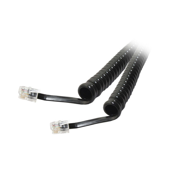 Quest Technology Telephone Coiled Handset Cord - Rj9 - Black - 25 Ft NCO-2025 - Quest