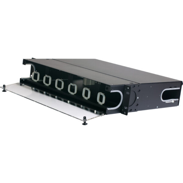 Quest Technology Fiber Optic Rack Mount Enclosure - 3U - 9 Strips (216 Fibers Max) W/ Glass NFO-4509 - Quest