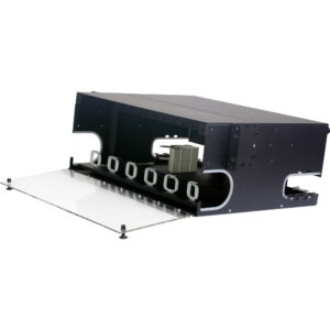 Quest Technology Fiber Optic Rack Mount Enclosure - 4U - 12 Strips (288 Fibers Max) W/ Glass Door NFO-4512 - Quest