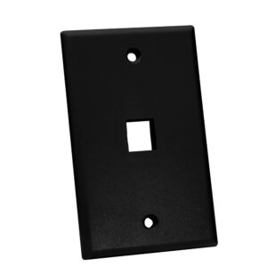 Quest Technology Keystone Wall Plate, Single-Gang - 1 Port, Black NFP-1011 - Quest