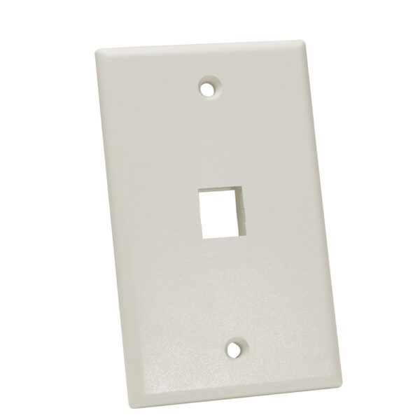 Quest Technology Keystone Wall Plate, Single-Gang - 1 Port, Lt Almond NFP-1012 - Quest