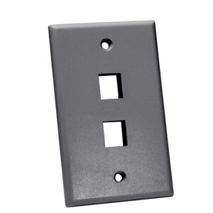 Quest Technology Keystone Wall Plate, Single-Gang - 2 Port, Gray NFP-1020 - Quest