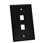 Quest Technology Keystone Wall Plate, Single-Gang - 2 Port, Black NFP-1021 - Quest