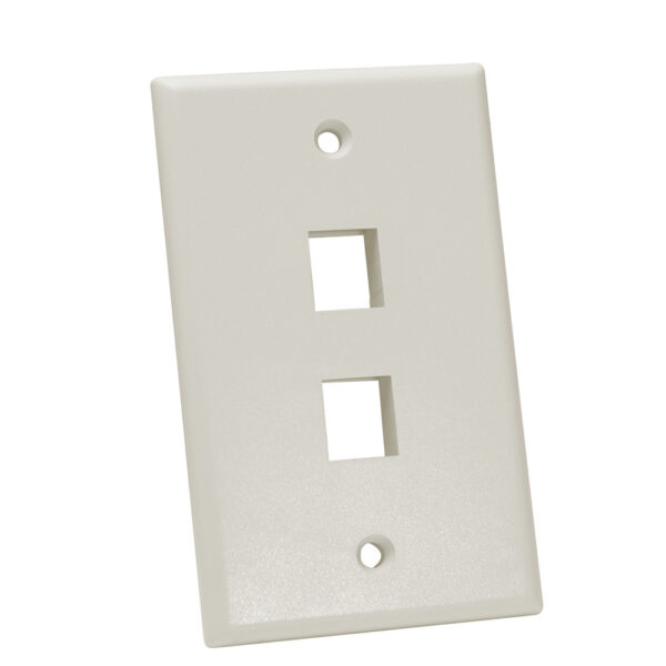 Quest Technology Keystone Wall Plate, Single-Gang - 2 Port, Lt Almond NFP-1022 - Quest