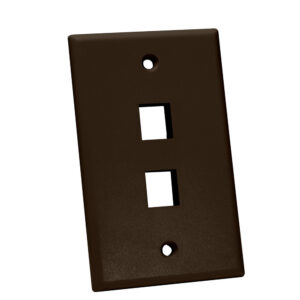 Quest Technology Keystone Wall Plate, Single-Gang - 2 Port, Brown NFP-1023 - Quest