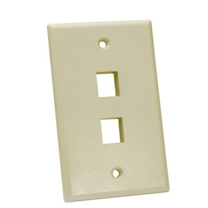 Quest Technology Keystone Wall Plate, Single-Gang - 2 Port, Ivory NFP-1027 - Quest
