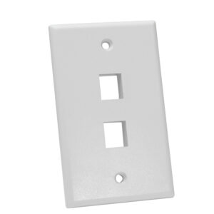 Quest Technology Keystone Wall Plate, Single-Gang - 2 Port, White NFP-1028 - Quest