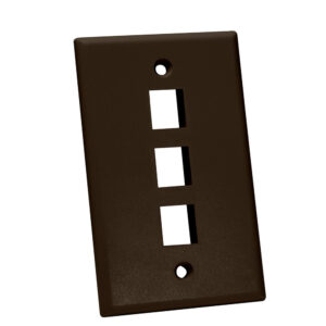 Quest Technology Keystone Wall Plate, Single-Gang - 3 Ports, Brown NFP-1033 - Quest