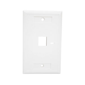 Quest Technology Keystone Wall Plate W/ Icon Slots & Tabs, White - 1 Port, Vertical NFP-2018 - Quest