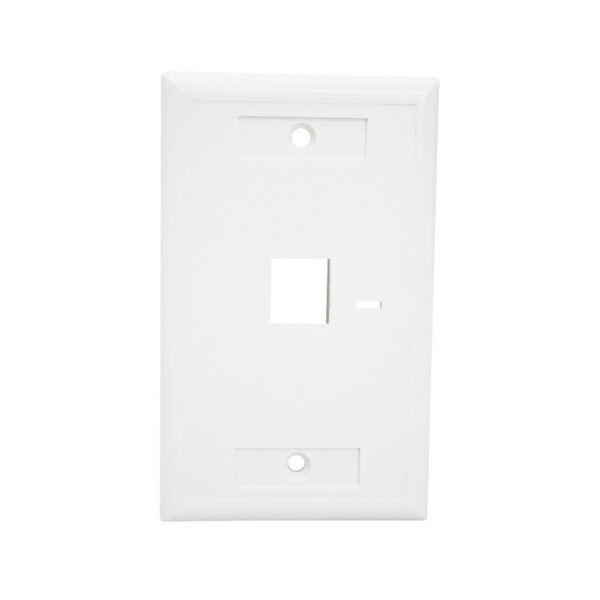 Quest Technology Keystone Wall Plate W/ Icon Slots & Tabs, White - 1 Port, Vertical NFP-2018 - Quest