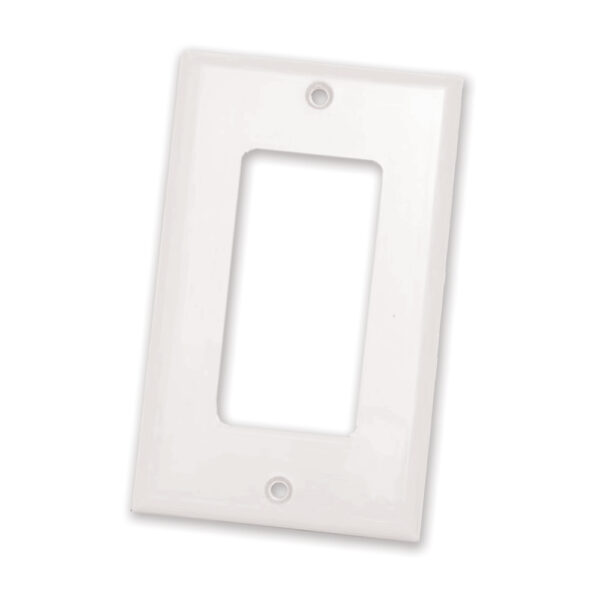 Quest Technology Decor Keystone Wall Plate, Single-Gang, White - Cover NFP-4018 - Quest
