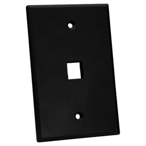 Quest Technology Oversized Keystone Wall Plate, Single-Gang - 1 Port, Black NFP-5011 - Quest