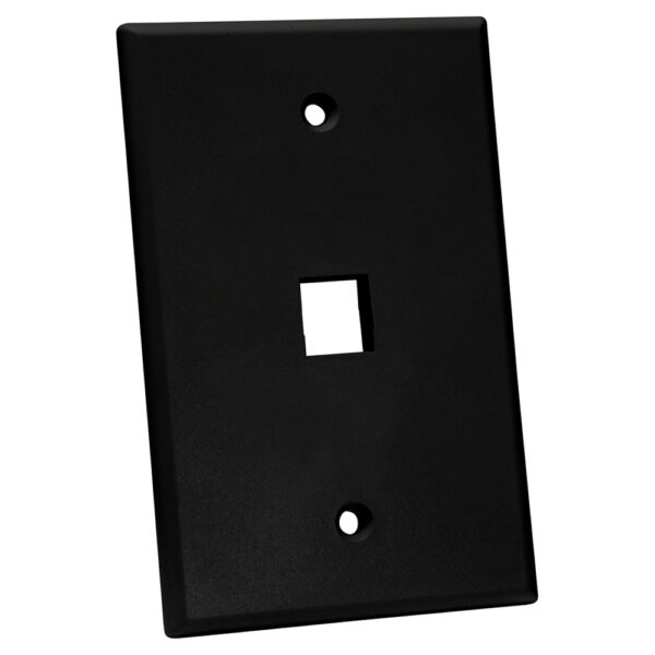 Quest Technology Oversized Keystone Wall Plate, Single-Gang - 1 Port, Black NFP-5011 - Quest