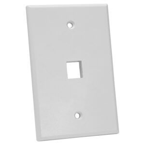 Quest Technology Oversized Keystone Wall Plate, Single-Gang - 1 Port, White NFP-5018 - Quest