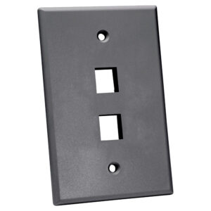 Quest Technology Oversized Keystone Wall Plate, Single-Gang - 2 Port, Gray NFP-5020 - Quest