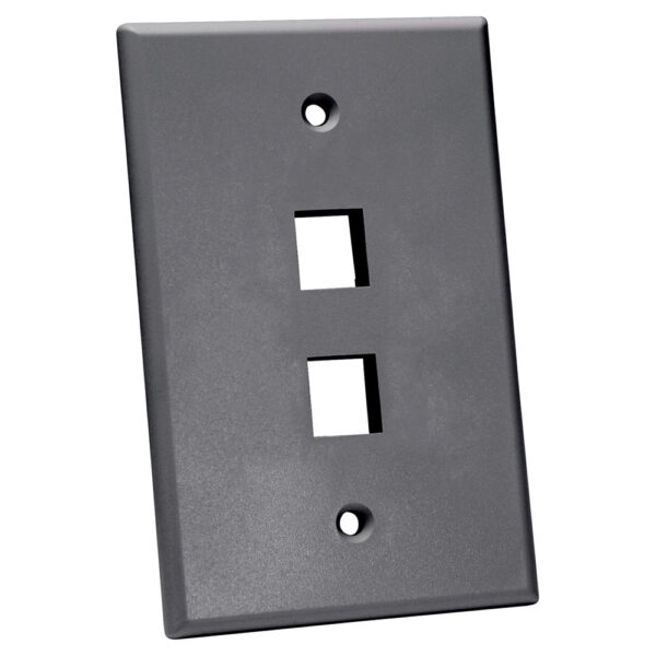 Quest Technology Oversized Keystone Wall Plate, Single-Gang - 2 Port, Gray NFP-5020 - Quest