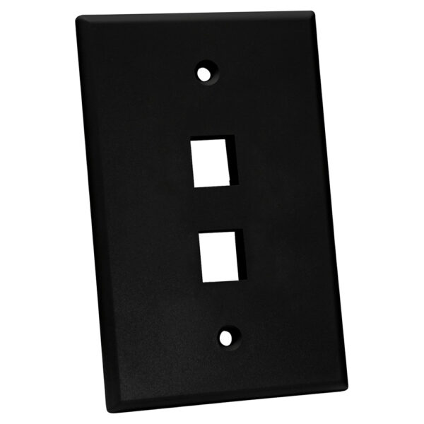 Quest Technology Oversized Keystone Wall Plate, Single-Gang - 2 Port, Black NFP-5021 - Quest