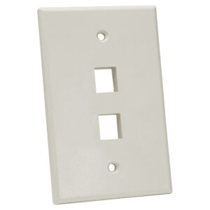 Quest Technology Oversized Keystone Wall Plate, Single-Gang - 2 Port, Lt Almond NFP-5022 - Quest
