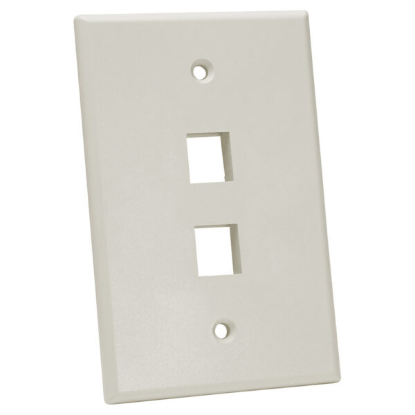 Quest Technology Oversized Keystone Wall Plate, Single-Gang - 2 Port, Lt Almond NFP-5022 - Quest