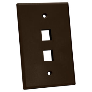 Quest Technology Oversized Keystone Wall Plate, Single-Gang - 2 Port, Brown NFP-5023 - Quest