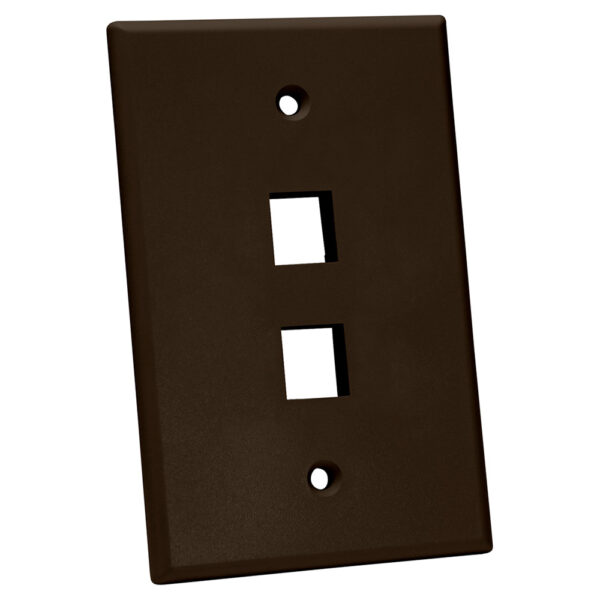 Quest Technology Oversized Keystone Wall Plate, Single-Gang - 2 Port, Brown NFP-5023 - Quest