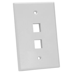 Quest Technology Oversized Keystone Wall Plate, Single-Gang - 2 Port, White NFP-5028 - Quest