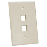 Quest Technology Oversized Keystone Wall Plate, Single-Gang - 2 Port, Almond NFP-5029 - Quest