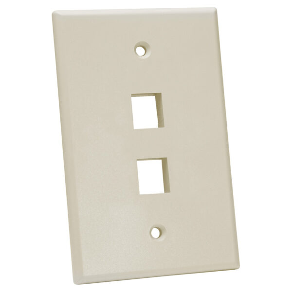 Quest Technology Oversized Keystone Wall Plate, Single-Gang - 2 Port, Almond NFP-5029 - Quest