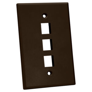 Quest Technology Oversized Keystone Wall Plate, Single-Gang - 3 Ports, Brown NFP-5033 - Quest