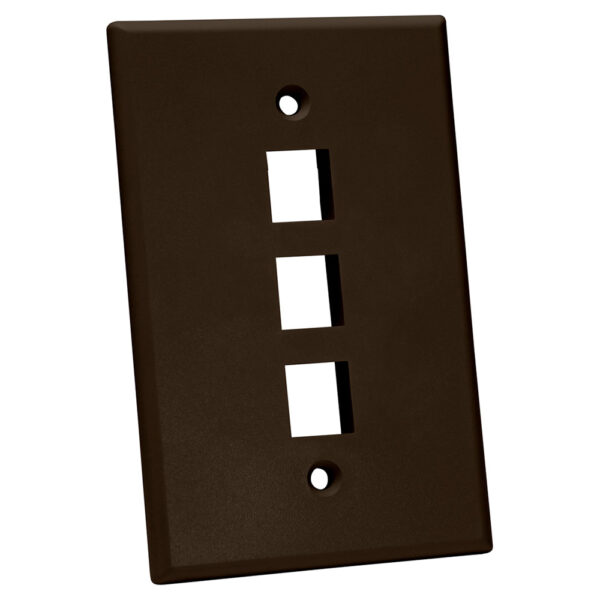 Quest Technology Oversized Keystone Wall Plate, Single-Gang - 3 Ports, Brown NFP-5033 - Quest
