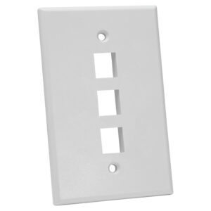 Quest Technology Oversized Keystone Wall Plate, Single-Gang - 3 Ports, White NFP-5038 - Quest