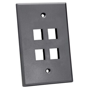 Quest Technology Oversized Keystone Wall Plate, Single-Gang - 4 Ports, Gray NFP-5040 - Quest