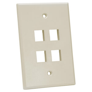 Quest Technology Oversized Keystone Wall Plate, Single-Gang - 4 Ports, Almond NFP-5049 - Quest