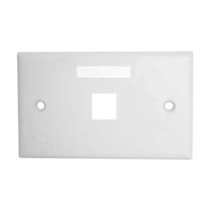 Quest Technology Keystone Wall Plate W/ Icon Slots & Tabs, White - 1 Port, Horizontal NFP-6108 - Quest