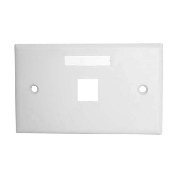 Quest Technology Keystone Wall Plate W/ Icon Slots & Tabs, White - 1 Port, Horizontal NFP-6108 - Quest